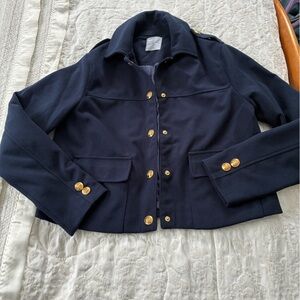 Carly Jean Los Angeles Dark Blue Blazer with Gold Buttons